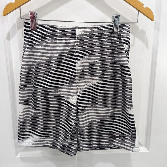 Nike White Black Gray Striped Lines Graphic Basketball Mesh Sporty Shorts Sm 8 - Picture 2 of 8